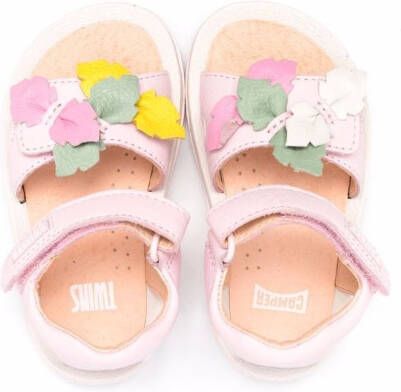 Camper Kids Twins sandalen met bloemenprint Roze