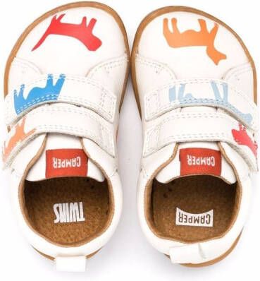 Camper Kids Twins sneakers met dierenprint Wit