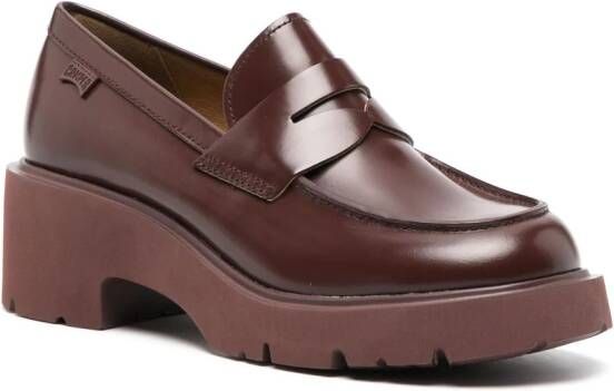 Camper Leren loafers Rood