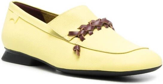 Camper Loafers met gevlochten detail Geel