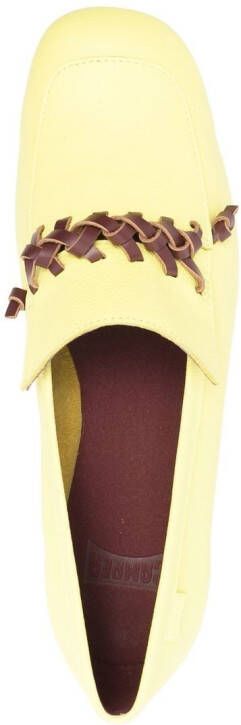 Camper Loafers met gevlochten detail Geel