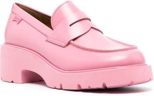 Camper Milah loafers met blokhak Roze