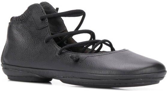 Camper Nina ballerina's met veters Zwart