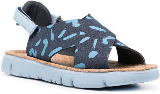 Camper Oruga sandalen met gekruiste bandjes Blauw