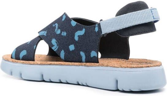 Camper Oruga sandalen met gekruiste bandjes Blauw