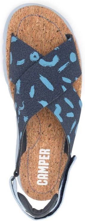 Camper Oruga sandalen met gekruiste bandjes Blauw