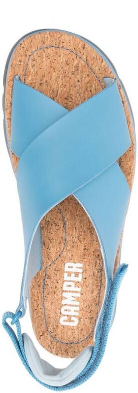 Camper Oruga sandalen met gekruiste bandjes Blauw