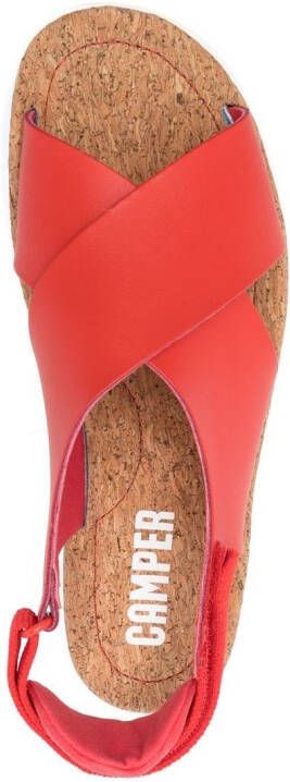 Camper Oruga sandalen met gekruiste bandjes Rood