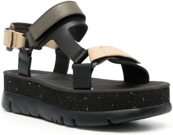 Camper Oruga sandalen met plateauzool Zwart