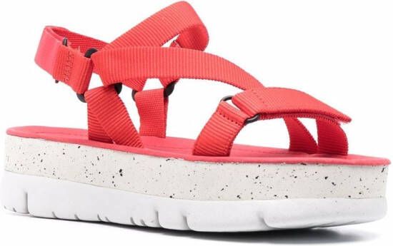 Camper Oruga Up sandalen met plateauzool Rood