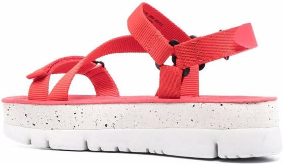 Camper Oruga Up sandalen met plateauzool Rood