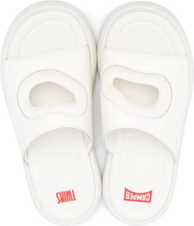 Camper Pelotas Flota Twins leather slides Wit