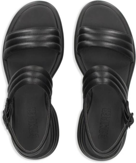 Camper Spiro leren sandalen Zwart