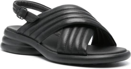 Camper Spiro leren sandalen Zwart