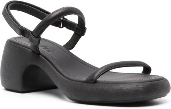 Camper Thelma leren sandalen Zwart