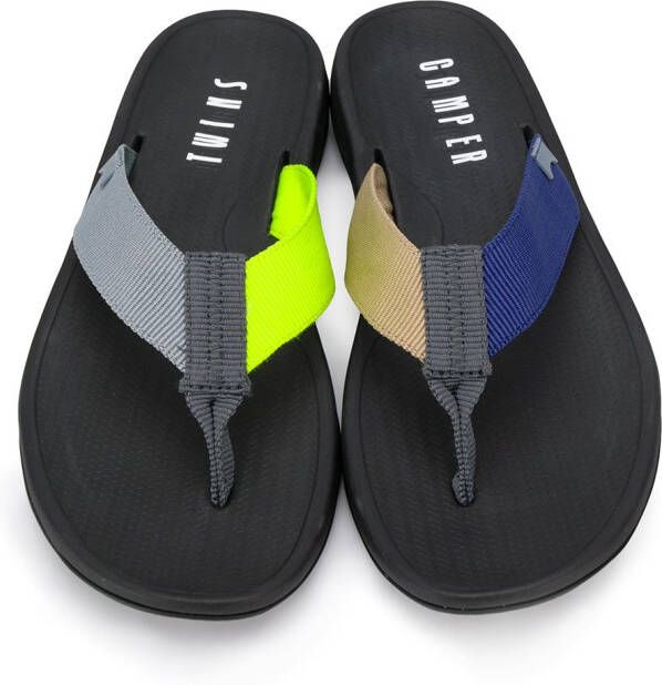 Camper Twins teenslippers Zwart