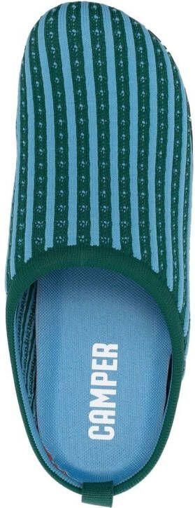 Camper Wabi ribgebreide slippers Blauw