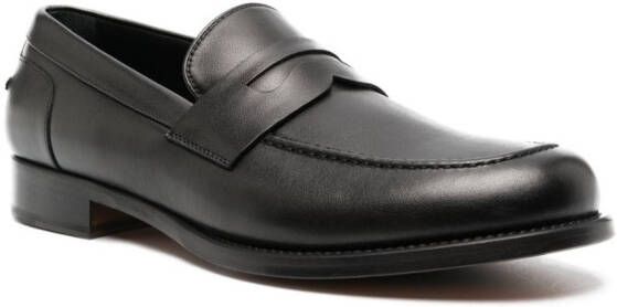 Canali Leren loafers Zwart