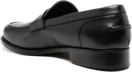 Canali Leren loafers Zwart