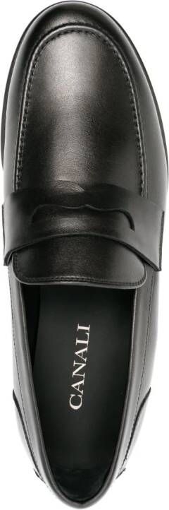 Canali Leren loafers Zwart