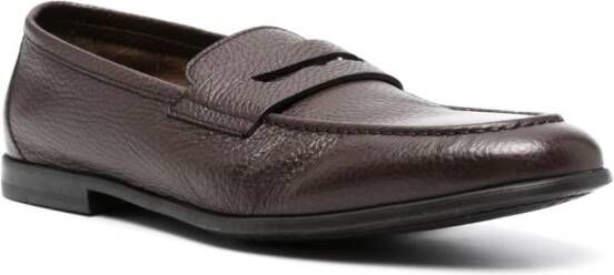 Canali Leren loafers Bruin