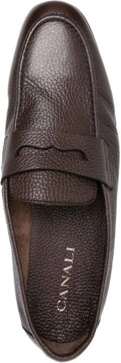 Canali Leren loafers Bruin