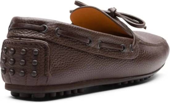 Car Shoe Leren loafers met strikdetail Bruin