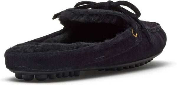 Car Shoe Suède slippers Zwart