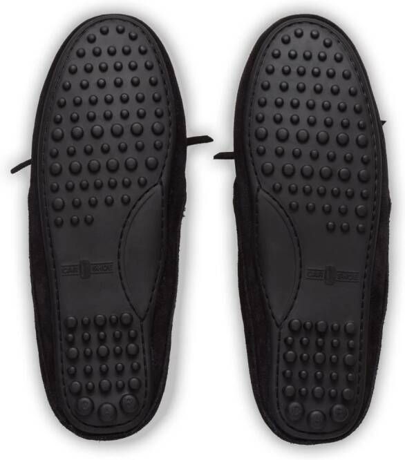 Car Shoe Suède slippers Zwart