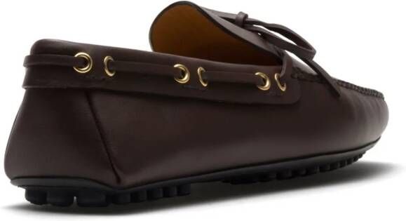 Car Shoe Leren loafers met strikdetail Bruin