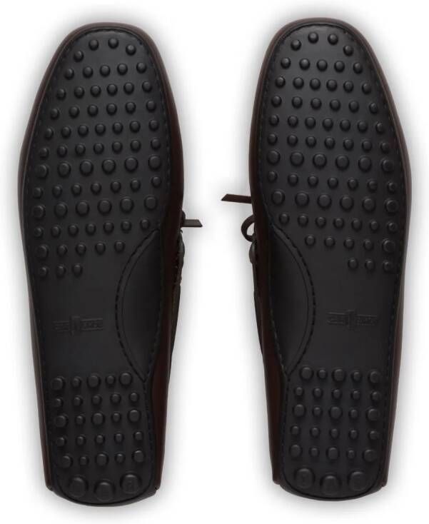 Car Shoe Leren loafers met strikdetail Bruin