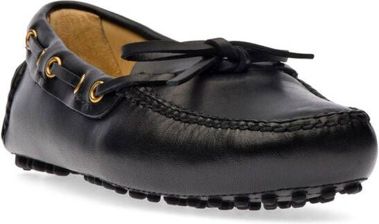 Car Shoe Leren loafers Zwart