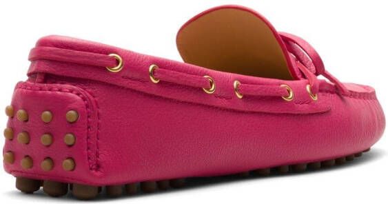 Car Shoe Lleren Loafers Roze