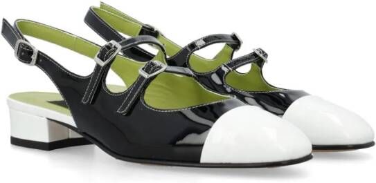 Carel Paris Leren slingback pumps Zwart