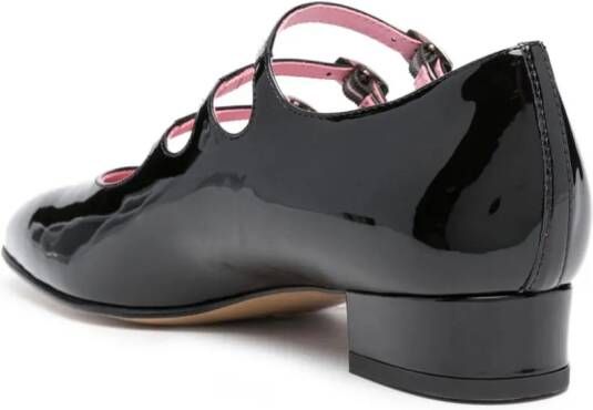 Carel Paris Ariana leren Mary Jane schoenen Zwart