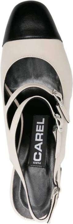 Carel Paris Mary Janes met contrasterende neus Beige