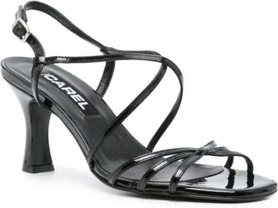 Carel Paris Tango 70mm leren sandalen Zwart