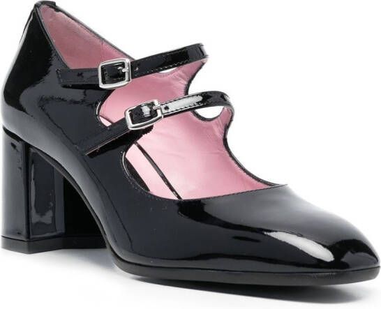 Carel Paris Pumps met dubbele bandjes Zwart