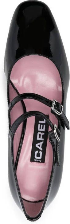 Carel Paris Alice leren Mary Jane schoenen Zwart