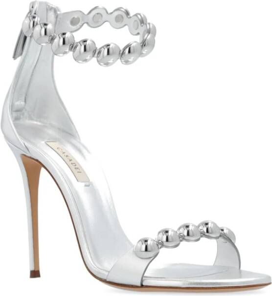 Casadei Joy metallic sandalen Zilver