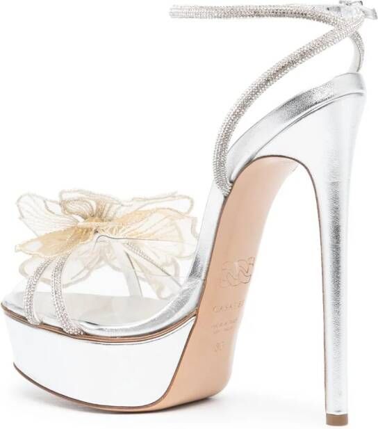 Casadei Flora Tiffany sandalen met plateauzool Zilver
