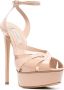 Casadei Flora Tiffany sandalen met plateauzool Beige - Thumbnail 2