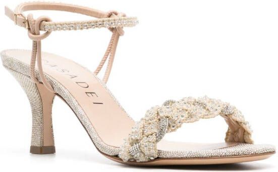 Casadei Astro verfraaide sandalen Beige