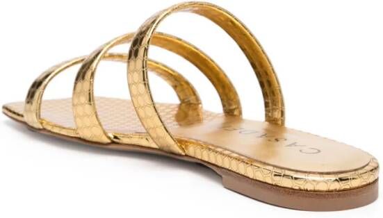 Casadei Atomium leren slippers Goud