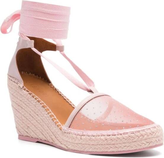 Casadei Baleari Sherazade 80 mm espadrilles Roze