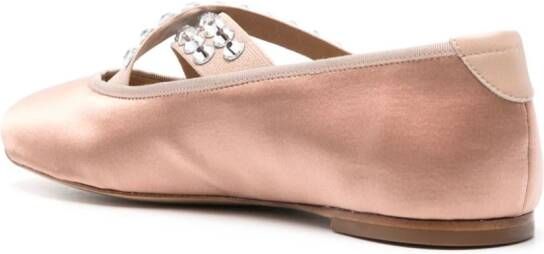 Casadei Ballerina's verfraaid met stras Beige