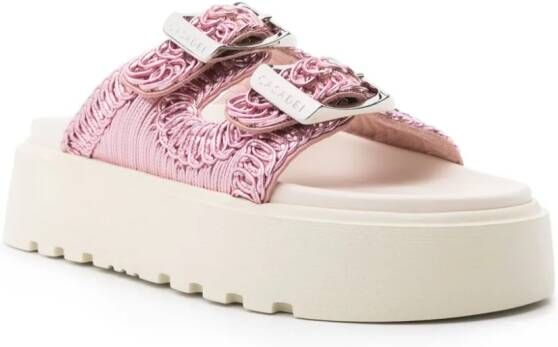 Casadei Birky Ale slippers met plateauzool Roze