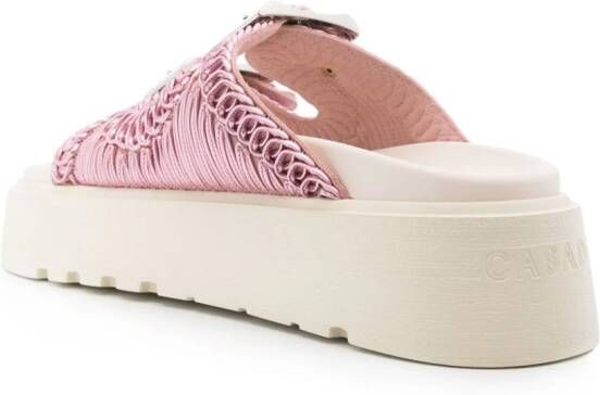 Casadei Birky Ale slippers met plateauzool Roze