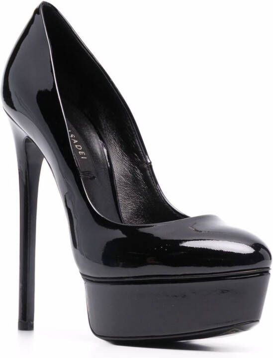 Casadei Blade glanzende stiletto pumps Zwart