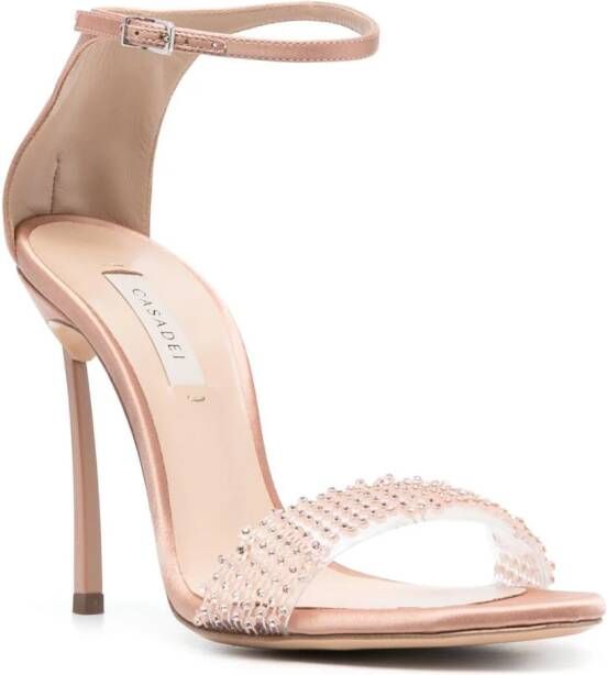 Casadei 100 mm Blade Twenties satijnen pumps Beige
